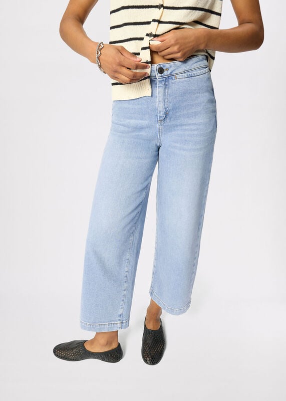 Light Wash Stretch Straight Ankle Jean