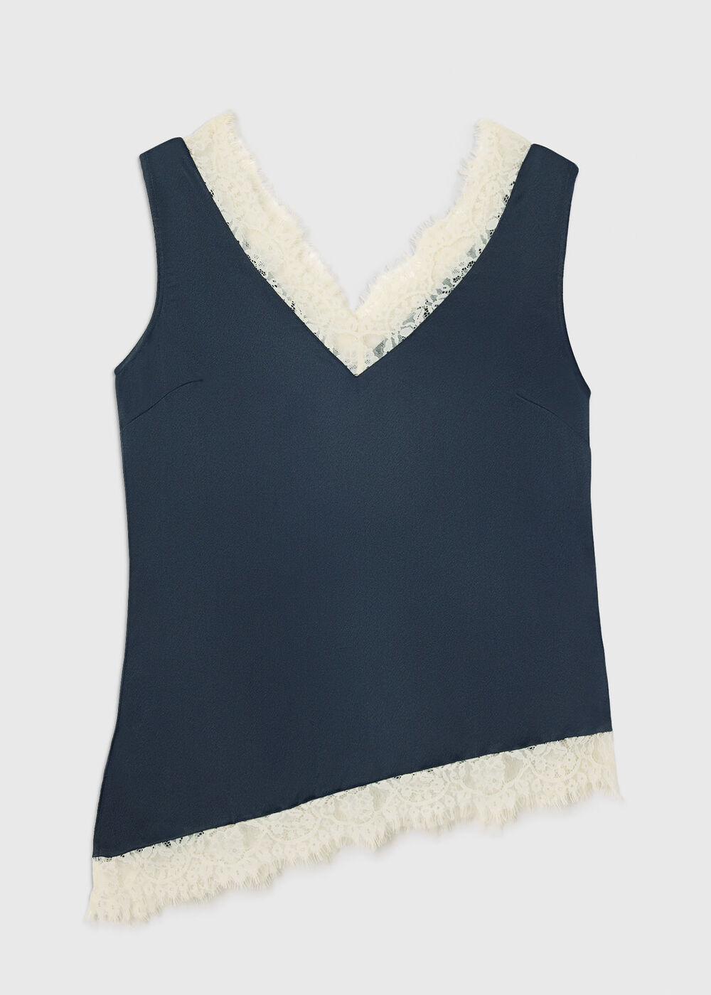 Lace Trim Satin Cami Top