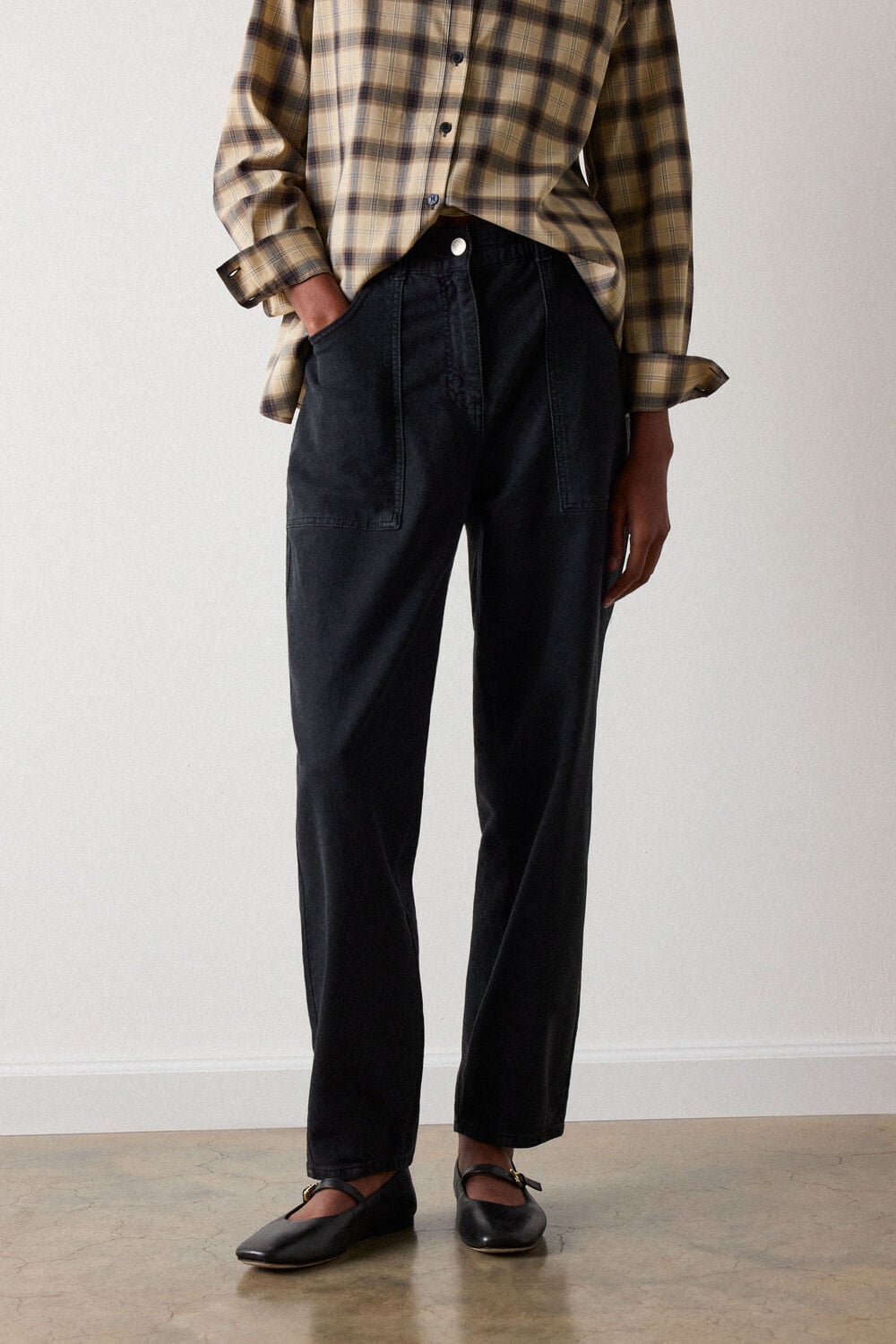 Black Full Length Cotton Trouser