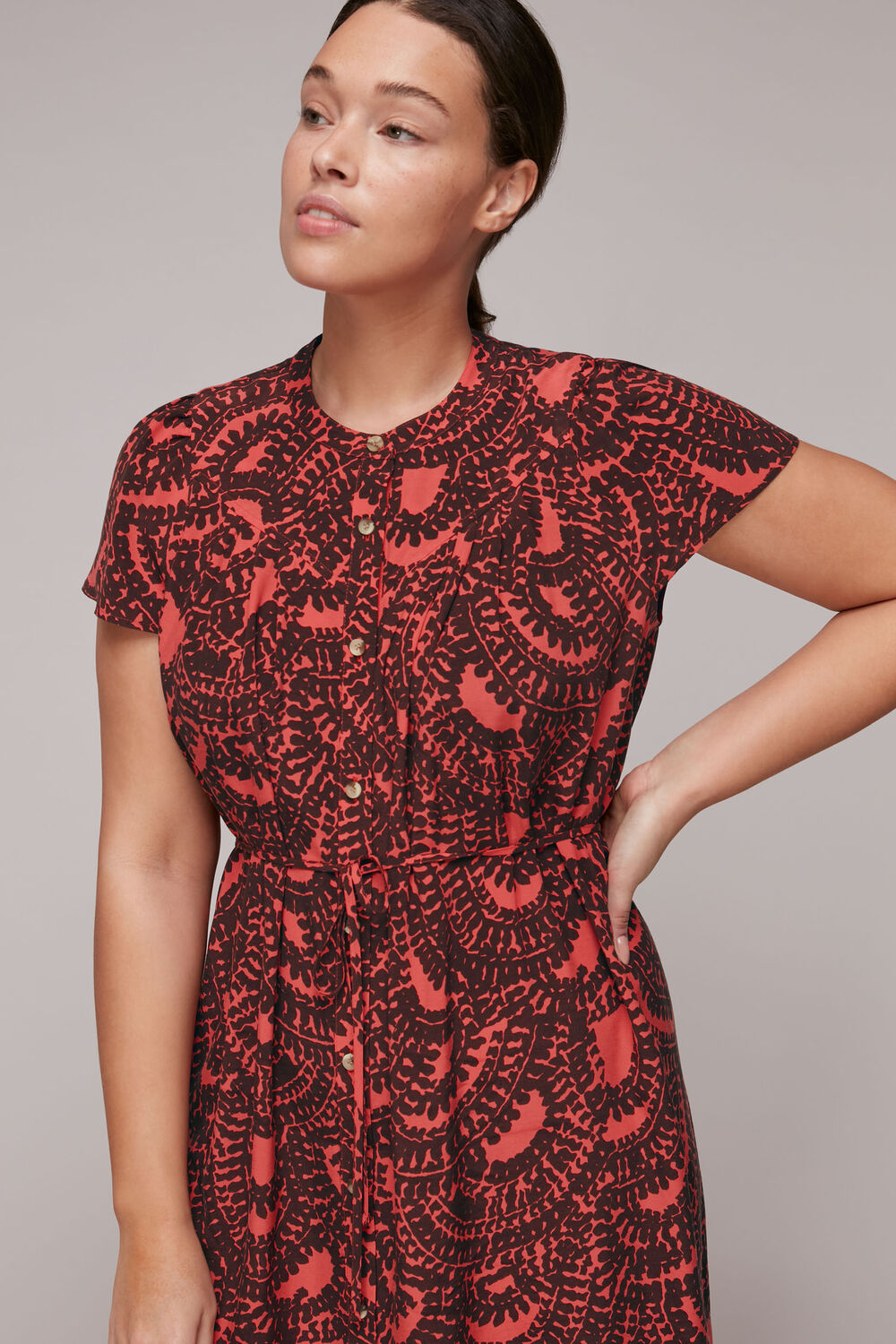 Scallop Print Trapeze Dress