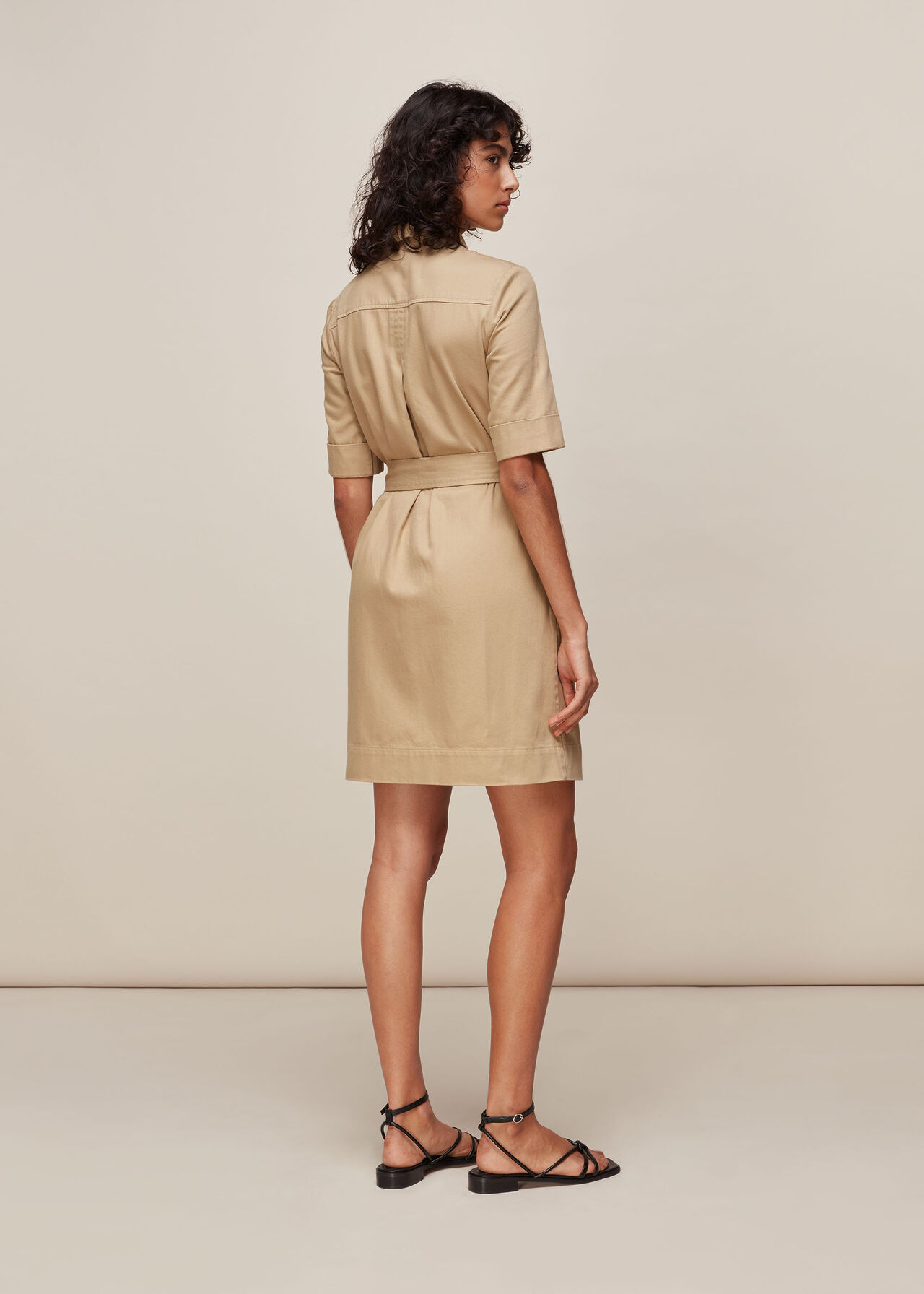 Oatmeal Gemma Shirt Dress | WHISTLES