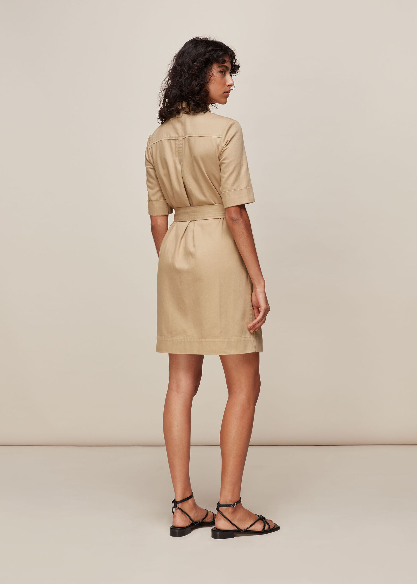Oatmeal Gemma Shirt Dress WHISTLES