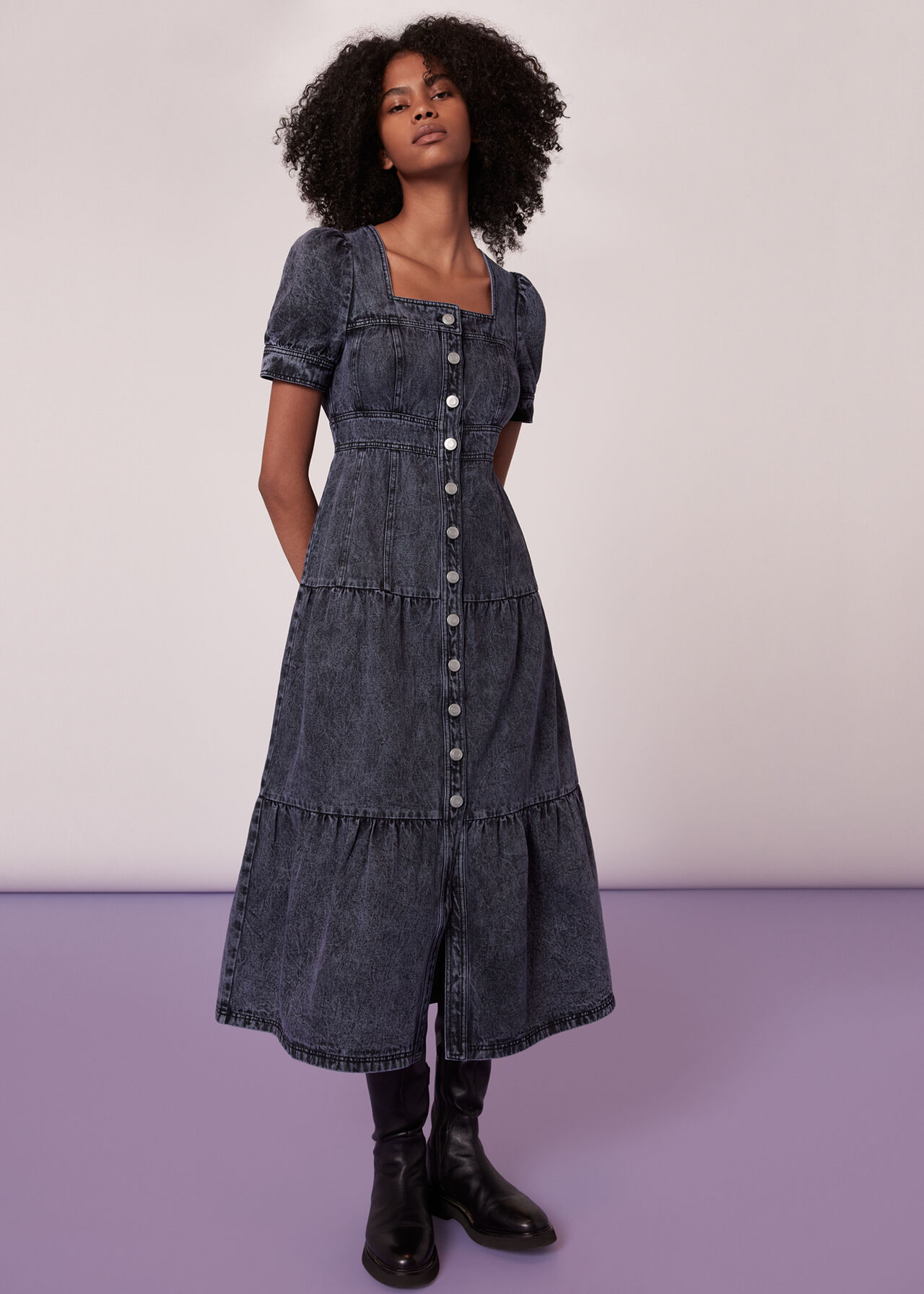 Acid Wash Denim Dress