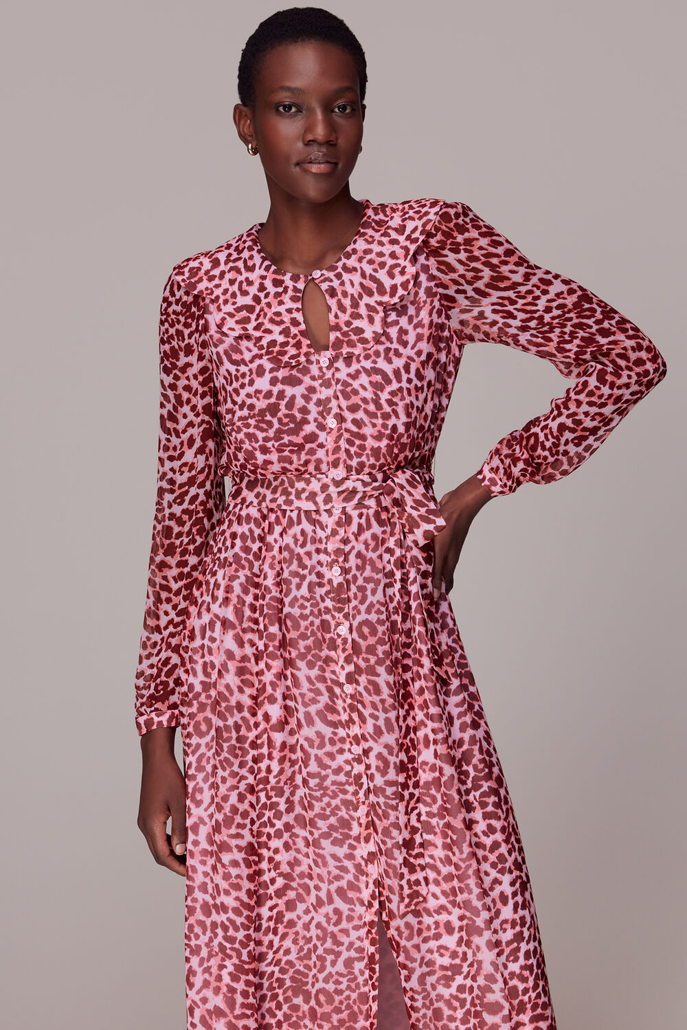 Abstract Cheetah Midi Dress