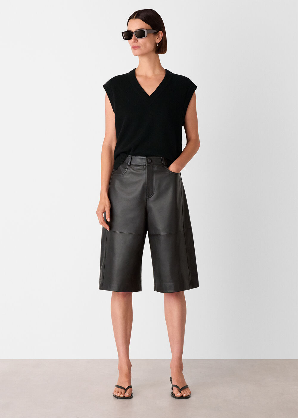 Leather Knee Short