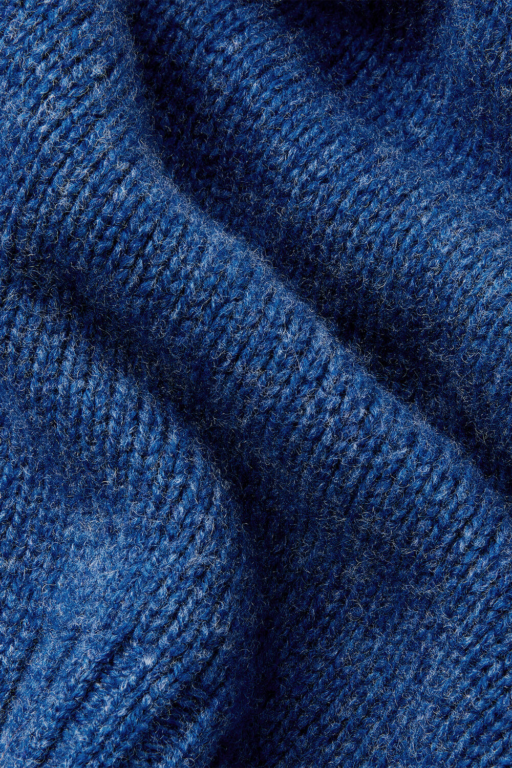 Wool Ribbed Sleeve V Neck Knit