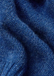 Wool Ribbed Sleeve V Neck Knit