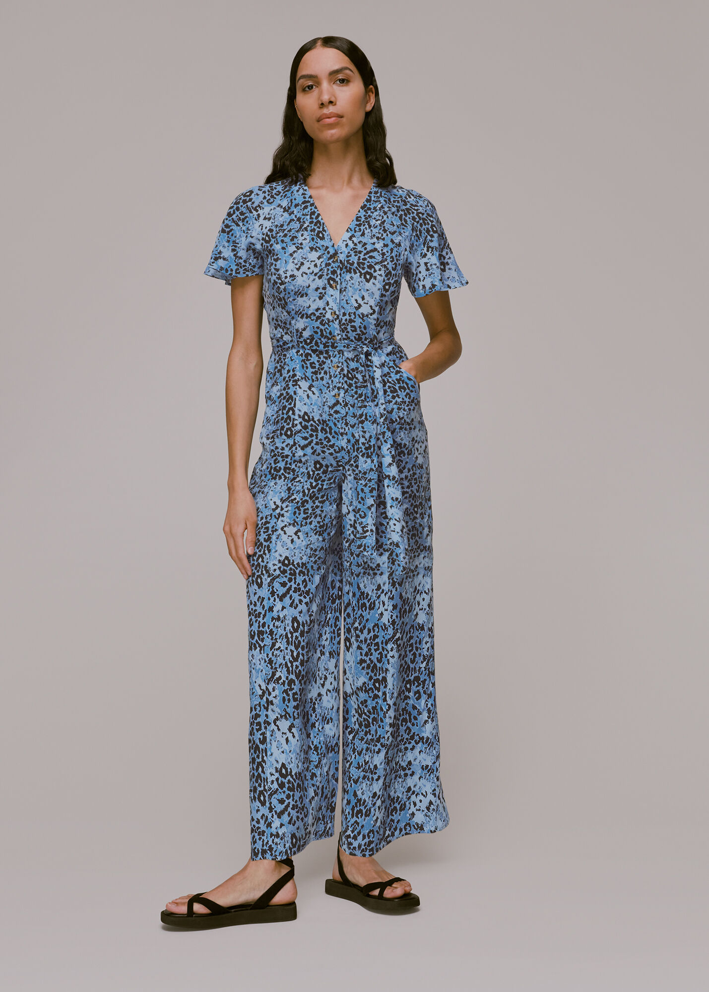 Blue/Multi Hyena Spot Jemma Jumpsuit WHISTLES