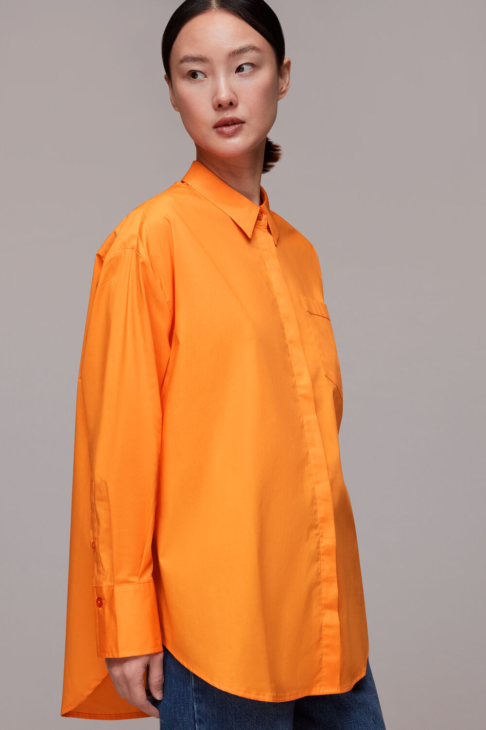 Orange Oversized Button Up Shirt