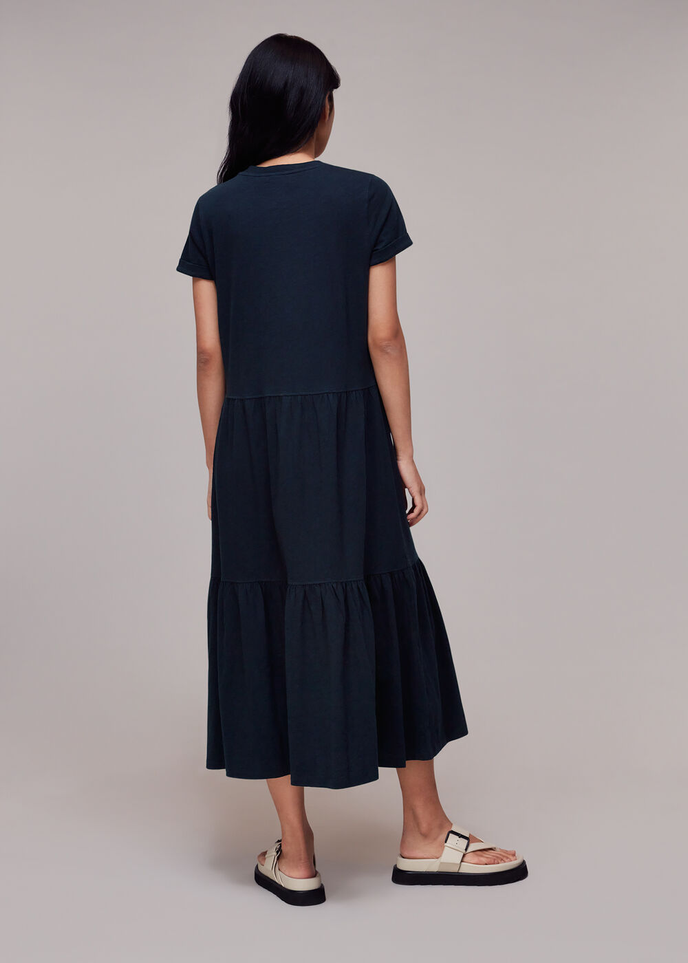 Tiered Jersey Midi Dress