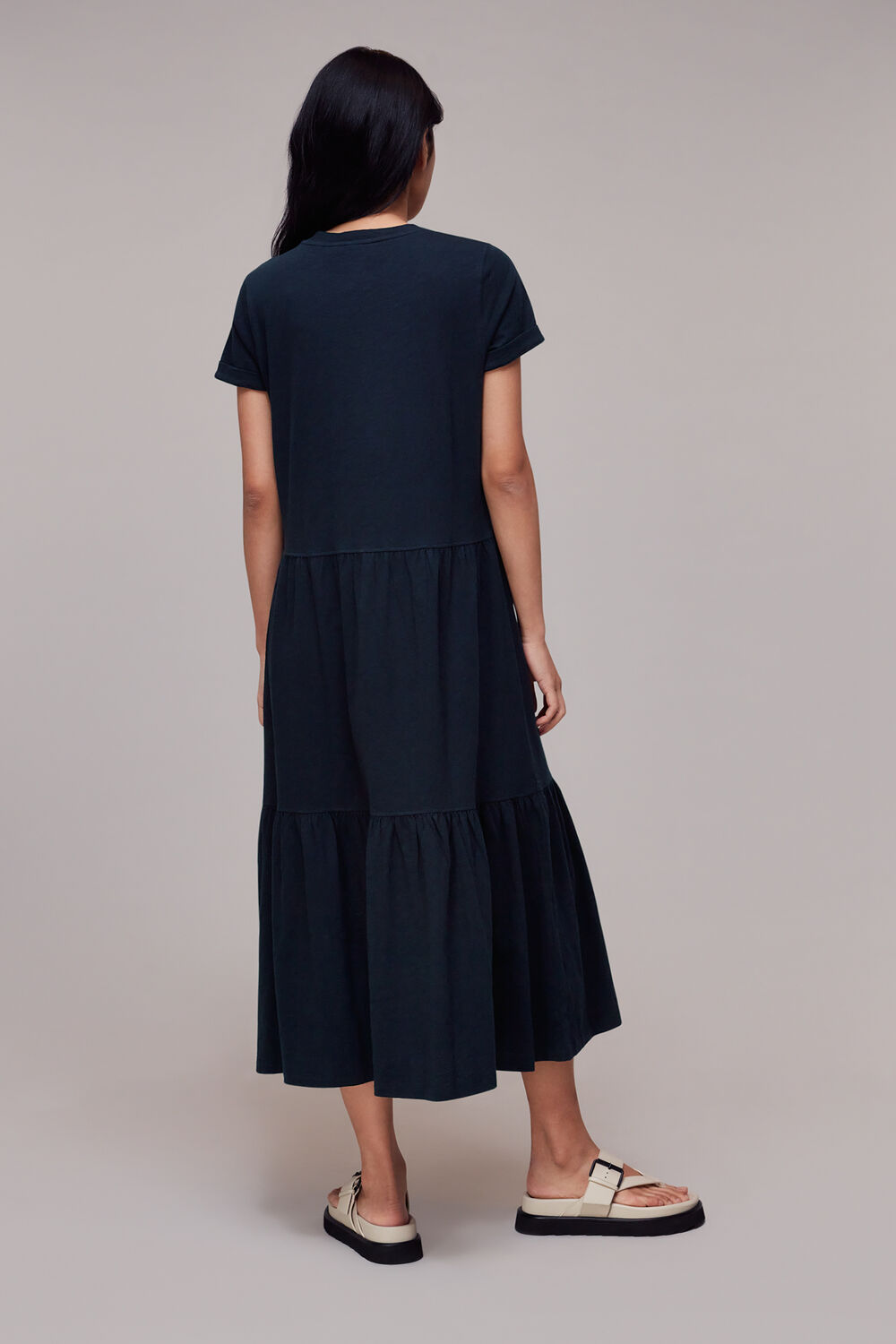 Tiered Jersey Midi Dress