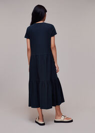 Tiered Jersey Midi Dress