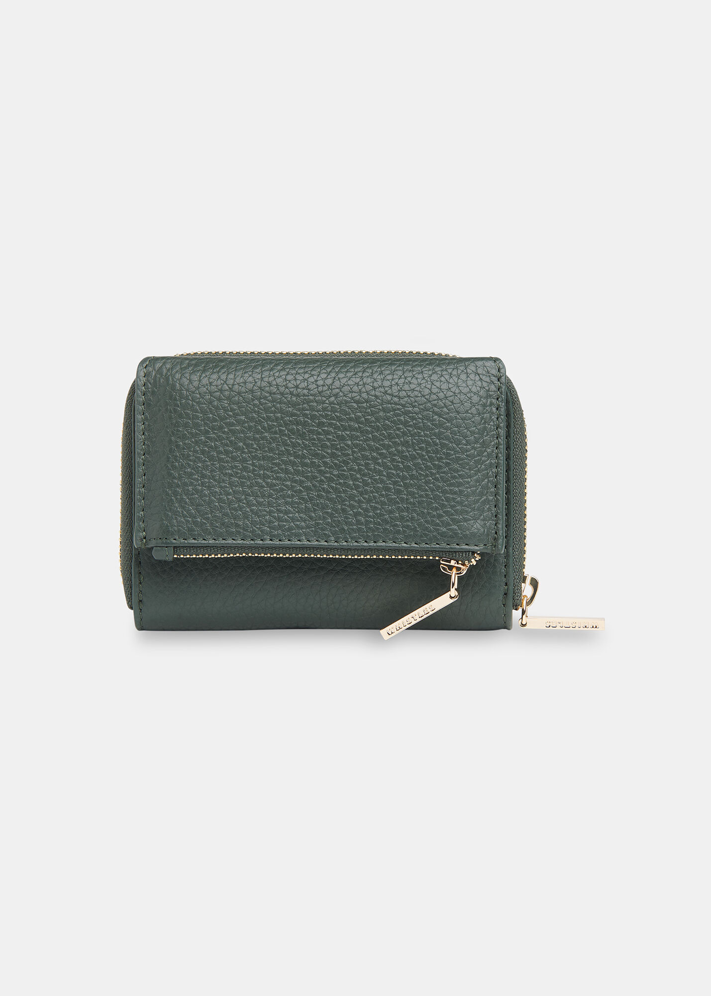 Dark Green Leather Zip Purse & Card Holder Whistles