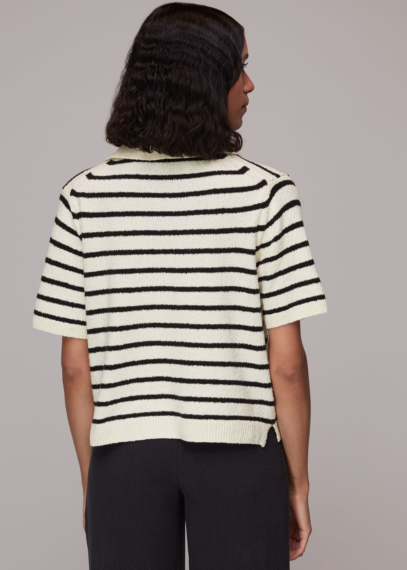 Ivory/Multi Iva Knitted Polo WHISTLES