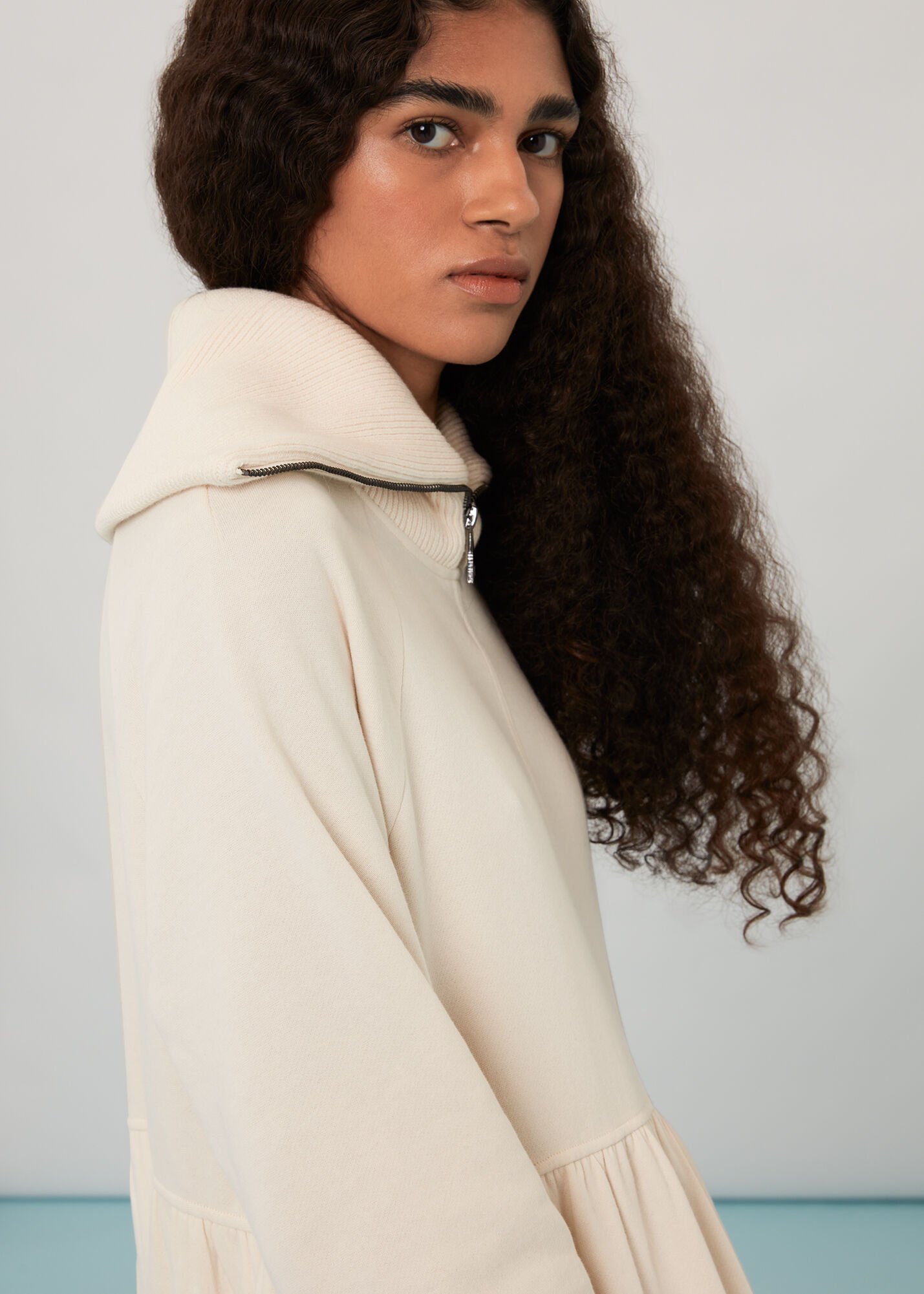 Ivory Lili Zip Sweatshirt Dress
