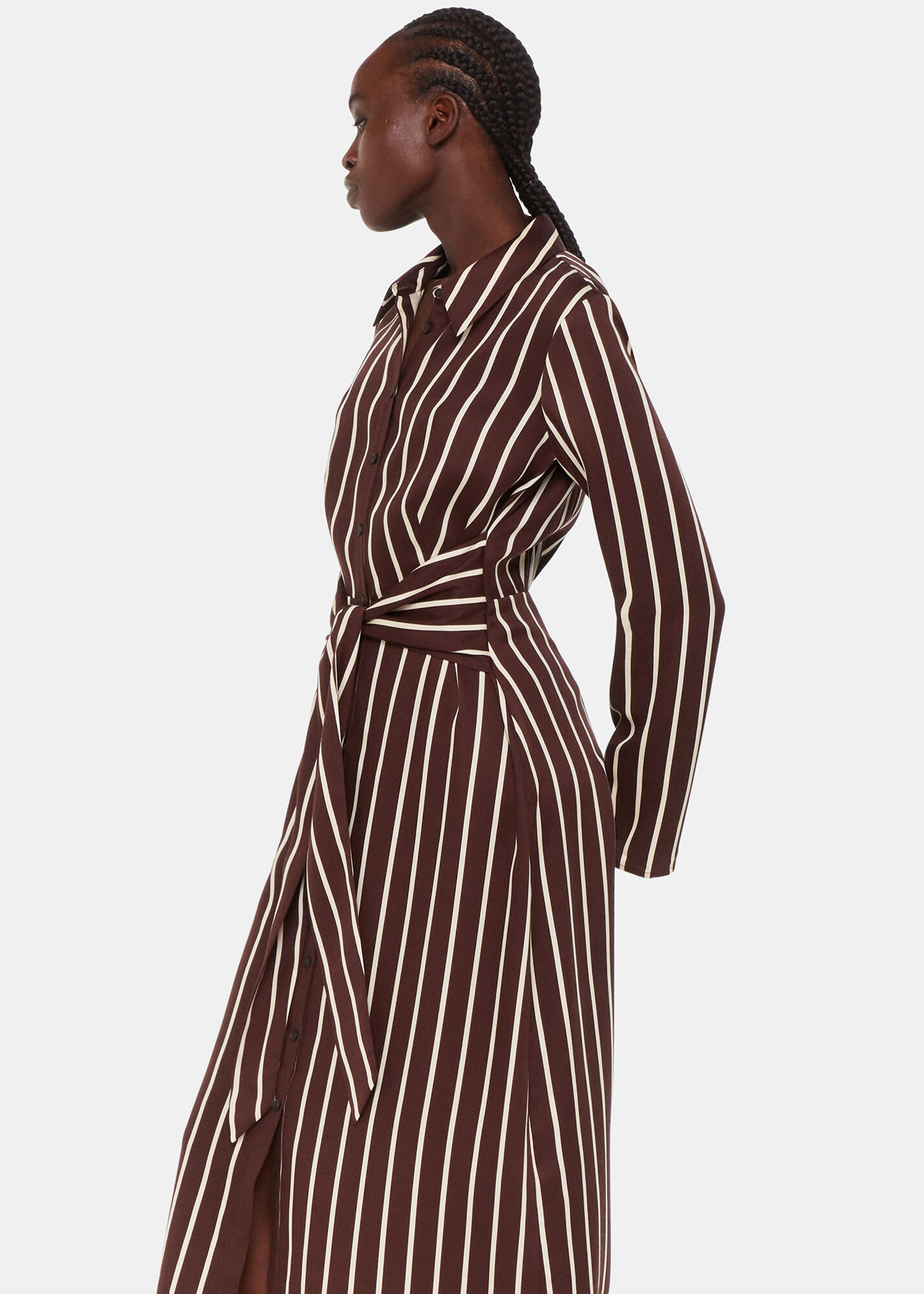 Whistles stripe wrap dress cheap