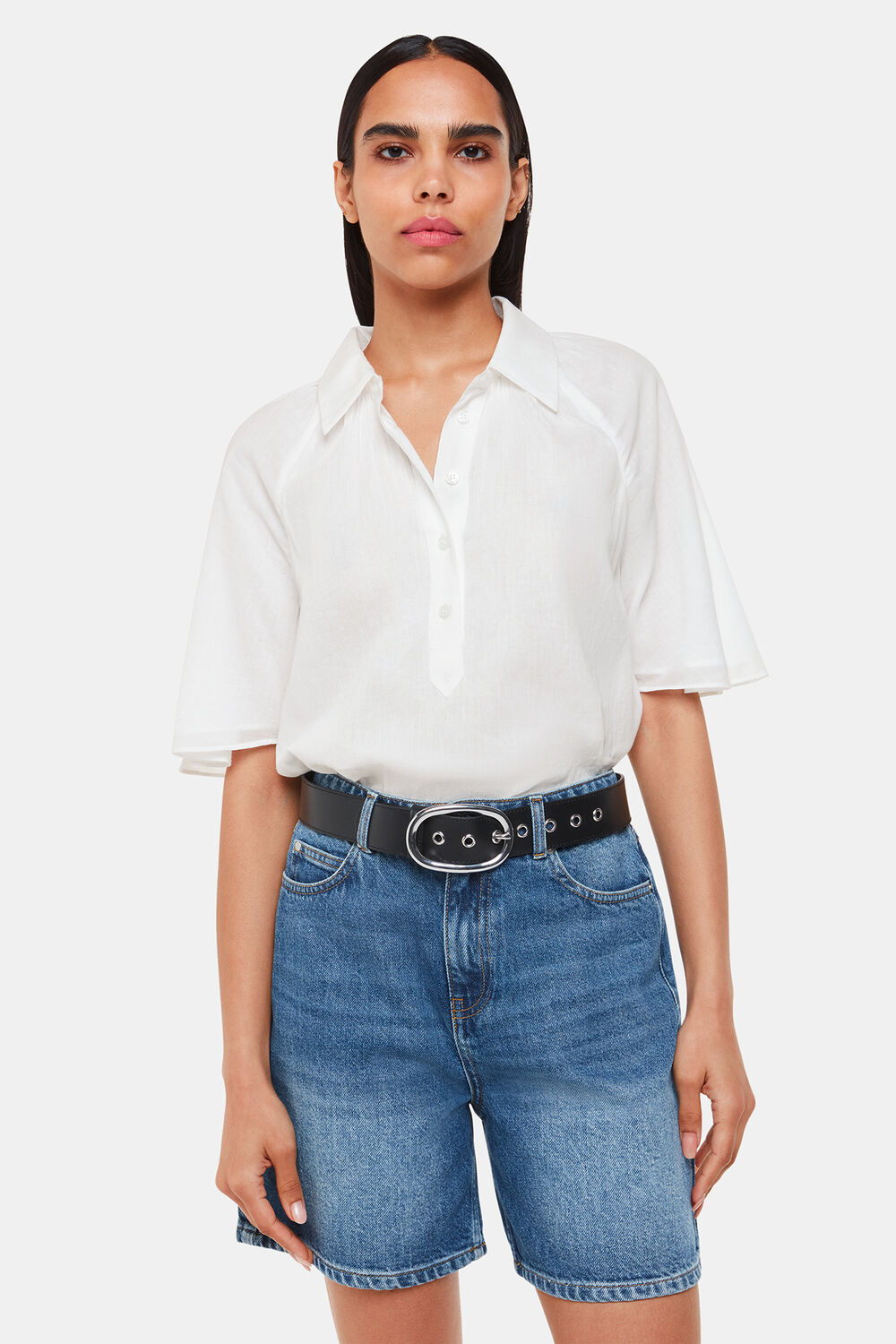 White Mia Short Sleeve Shirt