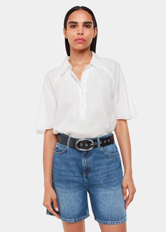 White Mia Short Sleeve Shirt