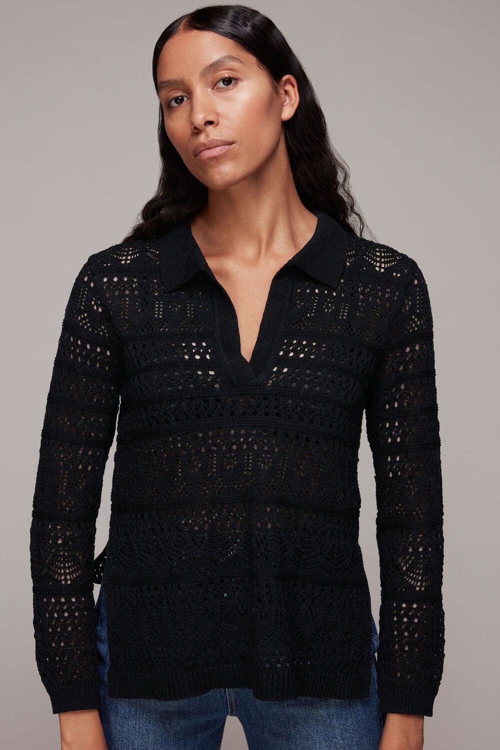 Crochet Collar Detail Top