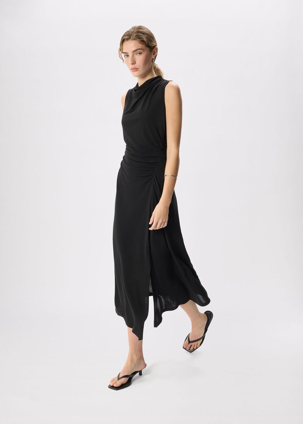 Ruched Halter Jersey Dress