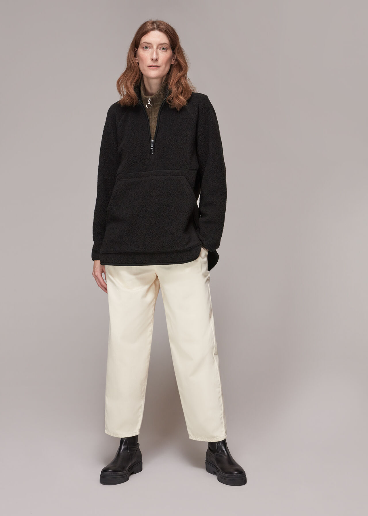 Sporty Zip Front Fleece Jacket