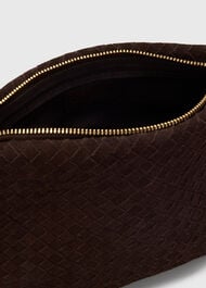 Avah Woven Suede Zip Clutch