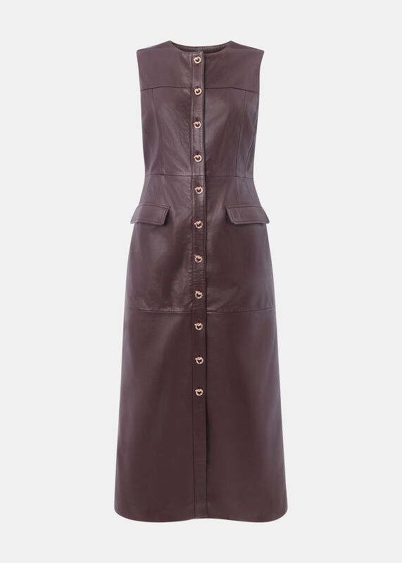 Chocolate Leather Shift Dress