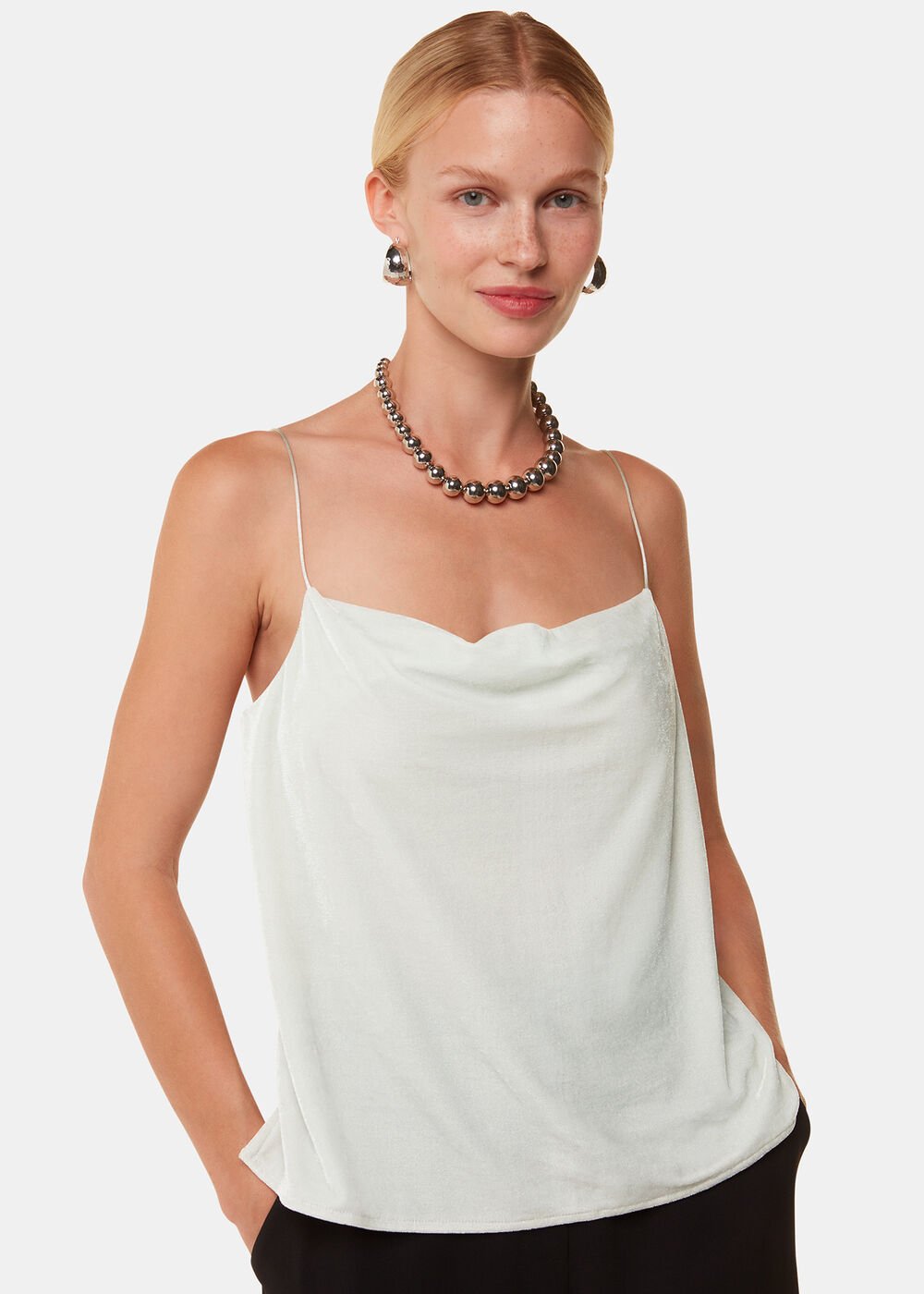 Velvet Cowl Neck Cami Top
