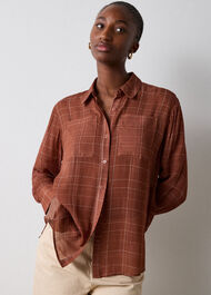 Etched Check Sheer Shirt