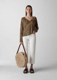 Leopard Print Linen Knit Leopard Print