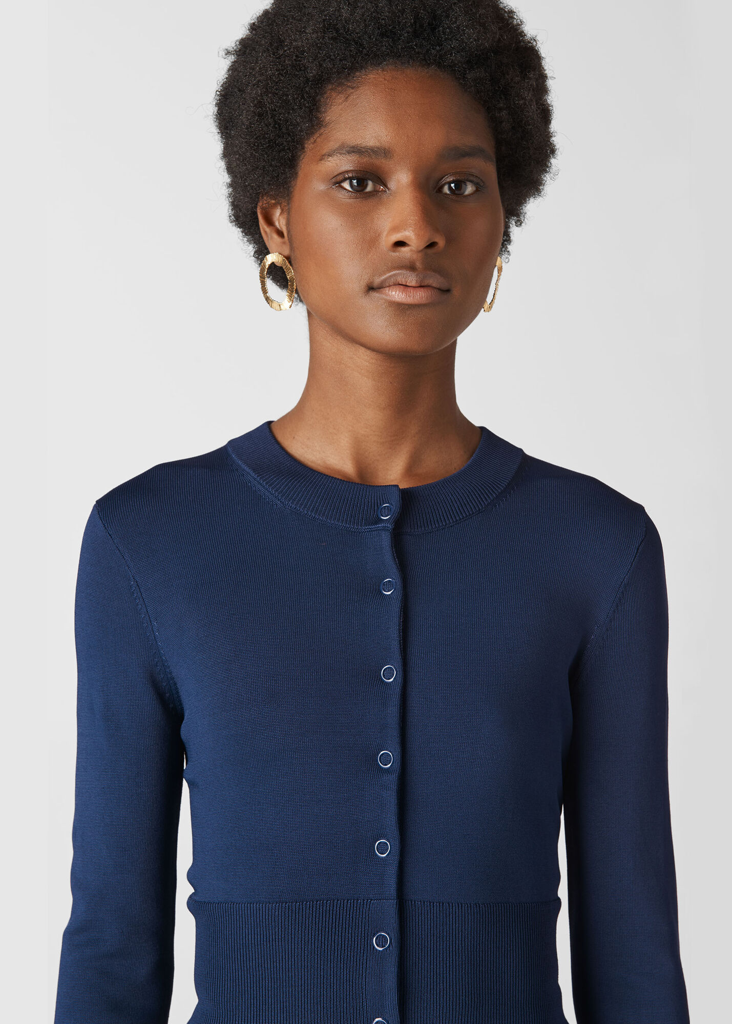 Navy Crop Cardigan WHISTLES Whistles UK