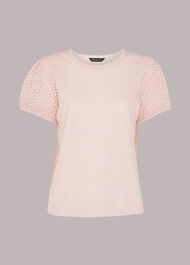 Broderie Puff Sleeve T-Shirt