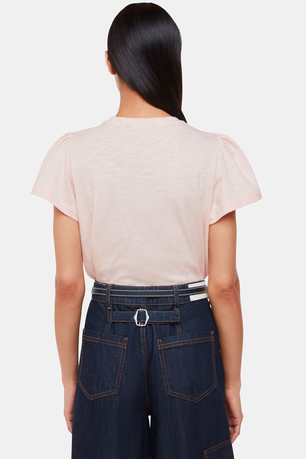 Cotton Frill Sleeve T-Shirt