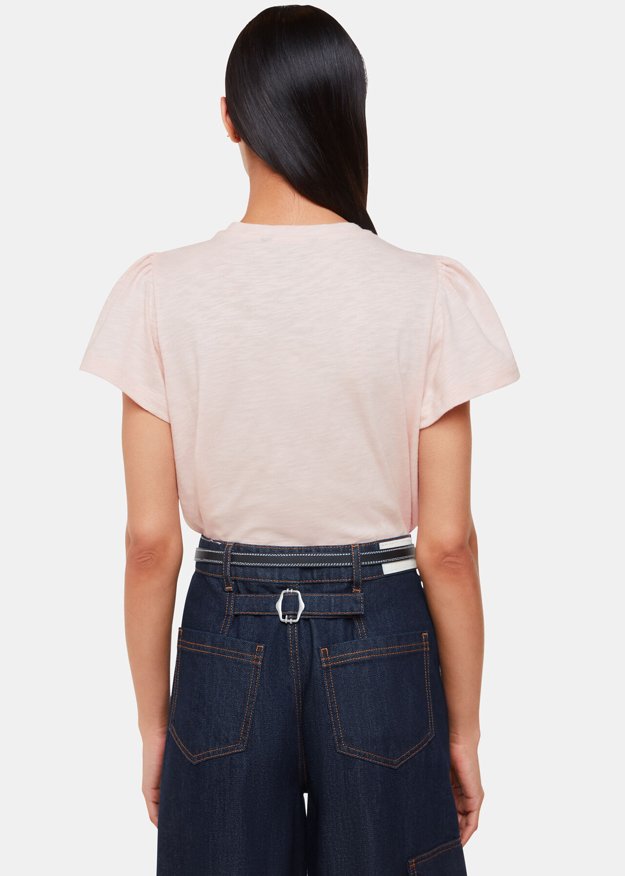 Cotton Frill Sleeve T-Shirt