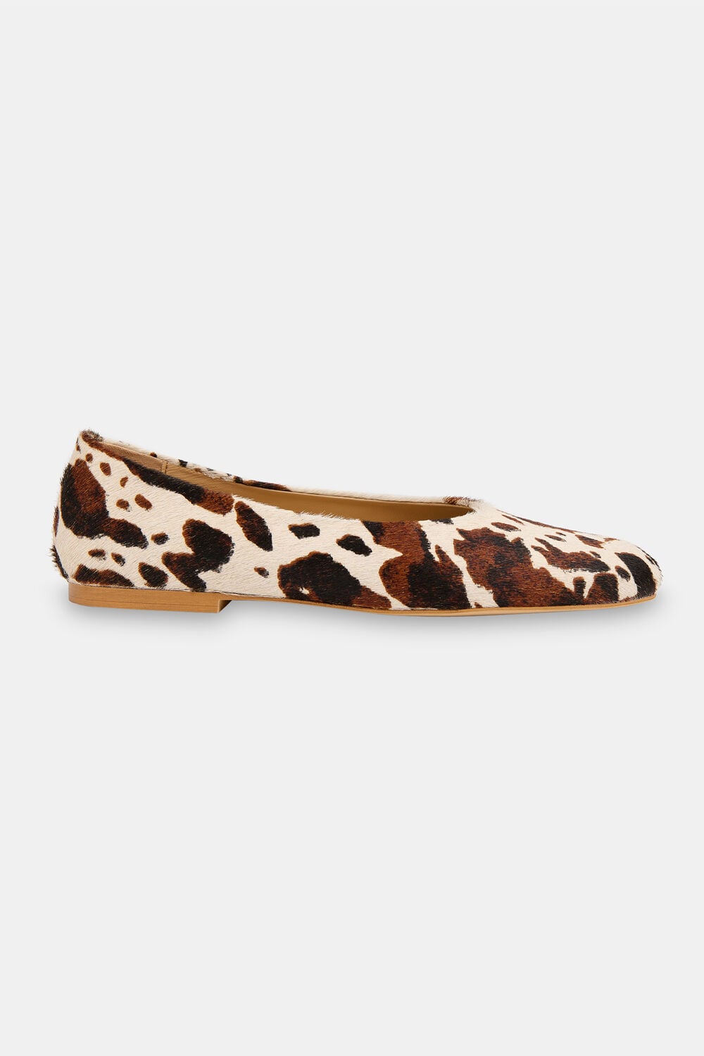 Multicolour Cow Print Hair-On Ballet Pump