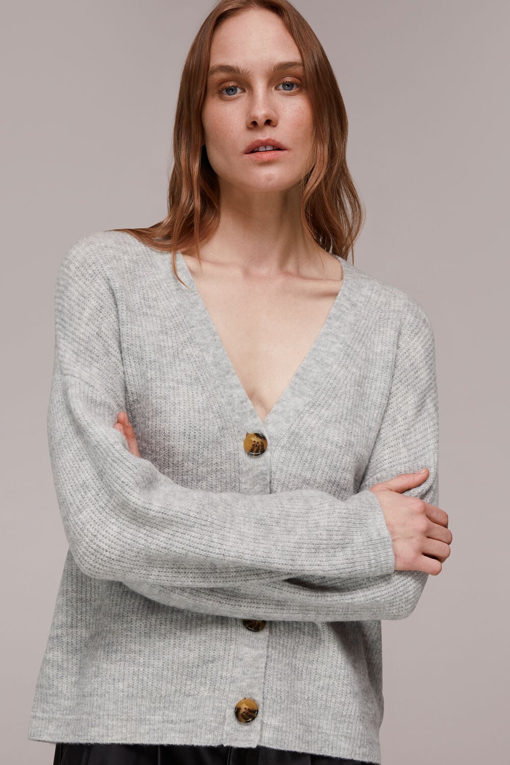 Easy Wool Mix Rib Cardigan