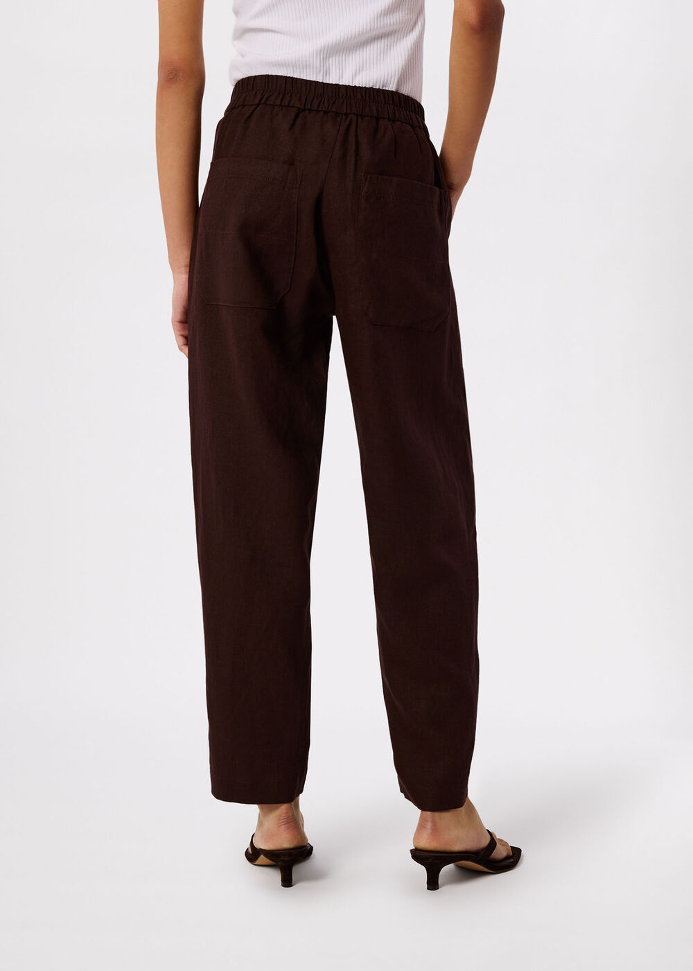 Linen Barrel Leg Trouser