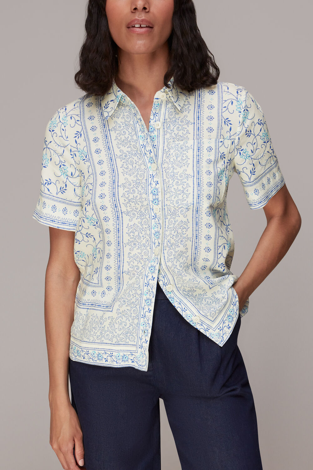 Bandana Print Bowling Shirt