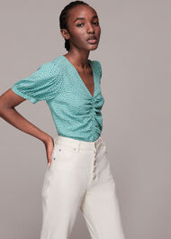 Ditsy Floral Gather Front Top