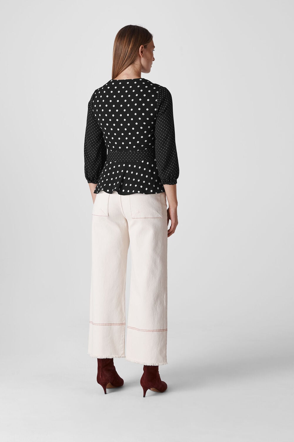 Multi Spot Print Wrap Top