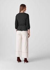 Multi Spot Print Wrap Top