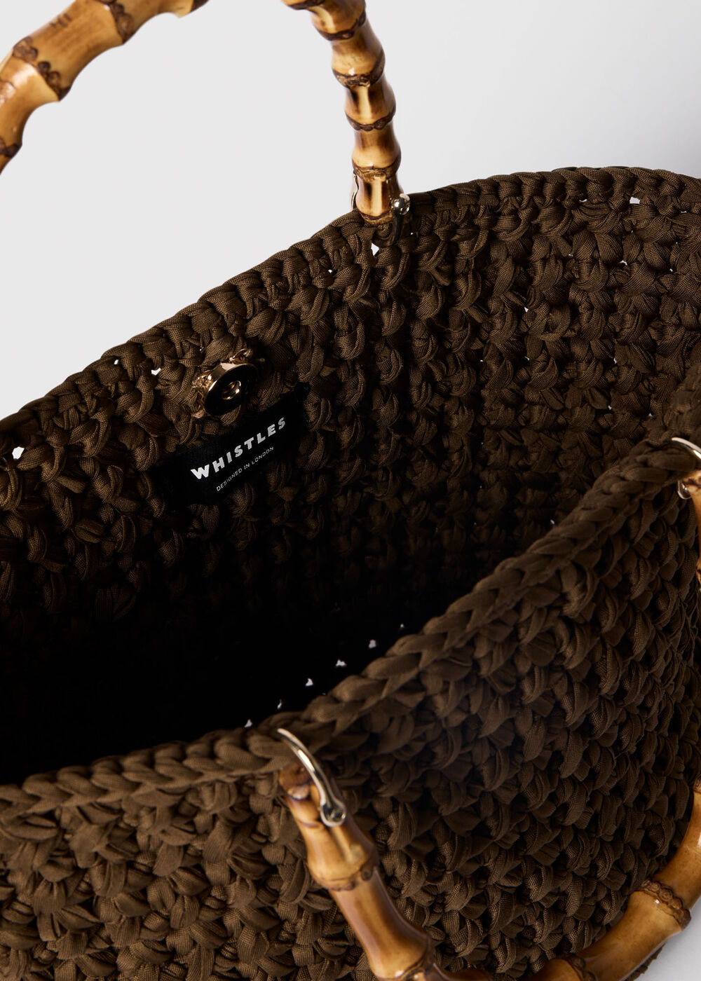 Bamboo Handle Crochet Bag