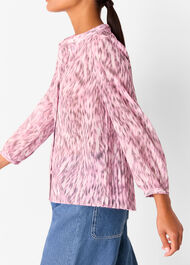 Petite Leopard Pleat Detail Shirt