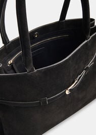 Noelle Suede Buckle Tote Bag