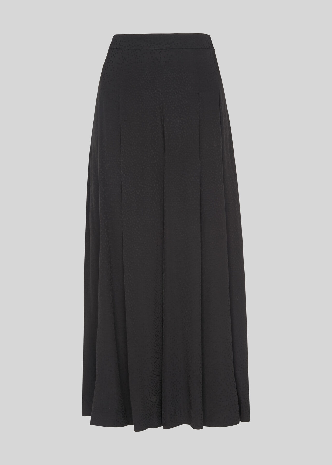 Jacquard Spot Pleated Wide Leg Black