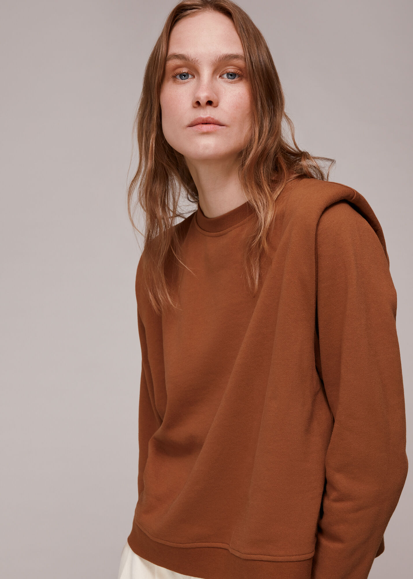 Brown Shoulder Padded Sweat WHISTLES