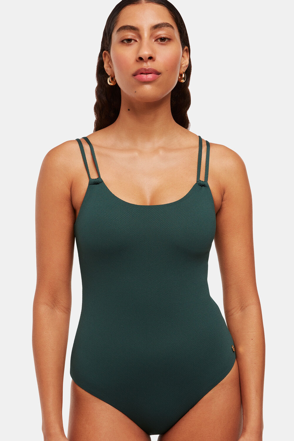 Double Strap Textured Swimsuit