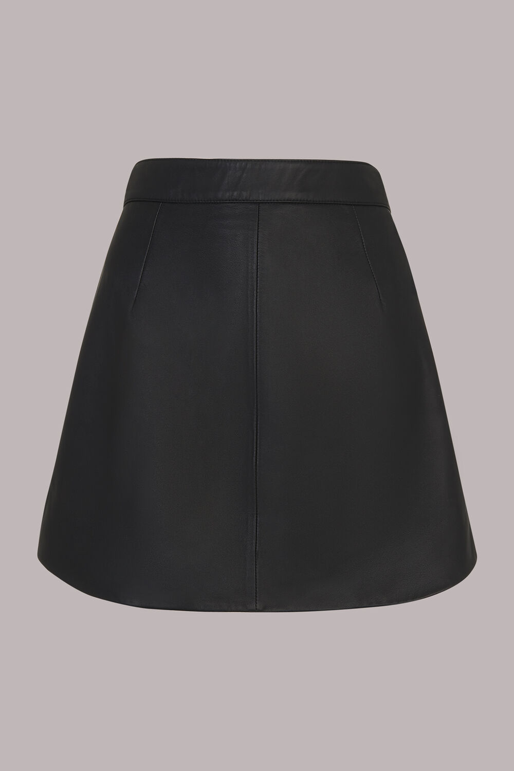 Leather Curved Hem Mini Skirt