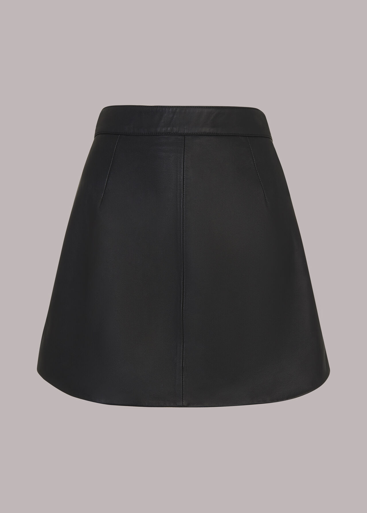 Leather Curved Hem Mini Skirt