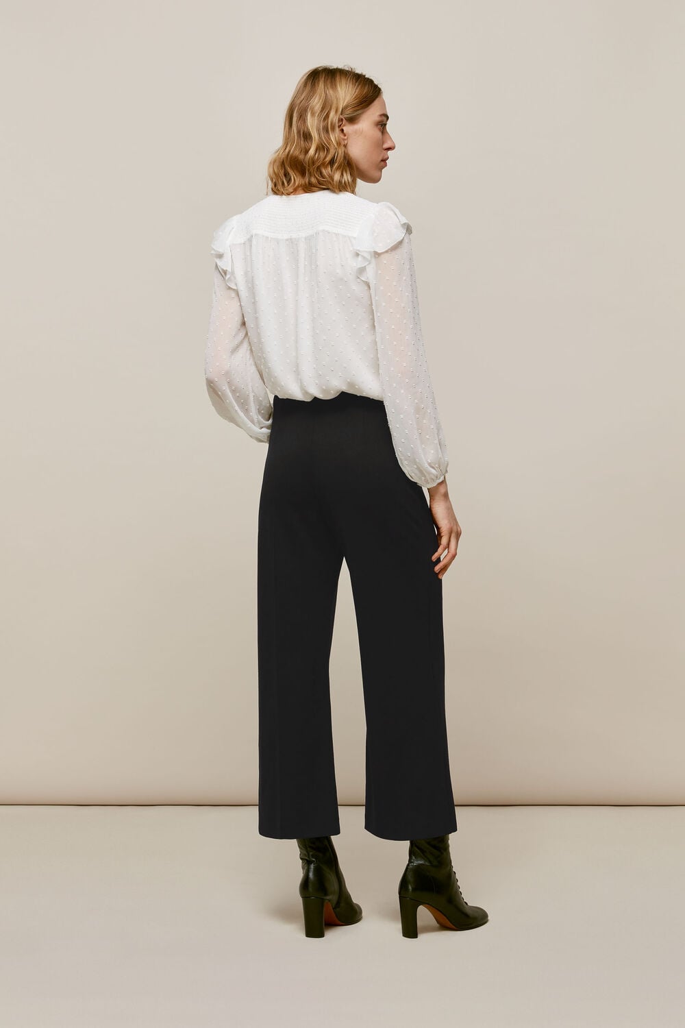 Flat Front Ponte Trouser Black